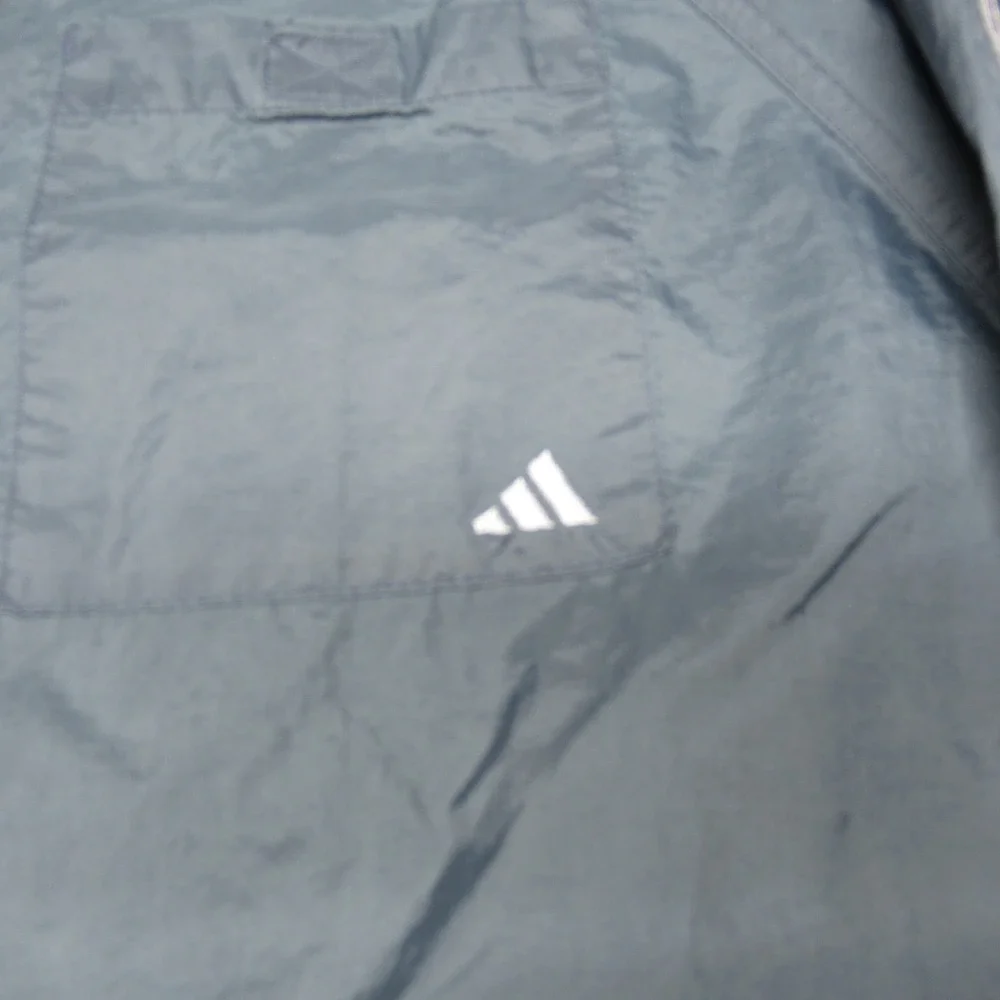 Adidas Jacket Mens Medium Grey Full Zip Light Pack Rain Jog‎ Windbreaker VTG 90s